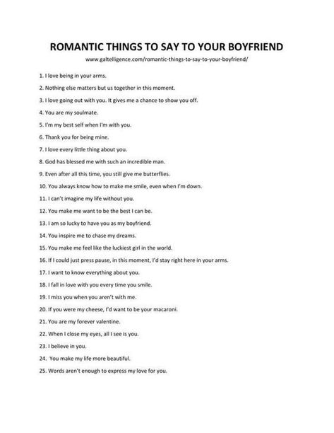 25 romantic things to say to your boyfriend How To Take Care Of Your Boyfriend, Things To Give Your Boyfriend Of Yours, Ringtone For Boyfriend, Things To Say About Your Boyfriend, Things To Say To Reassure Your Boyfriend, Nice Things To Do For Boyfriend, Describing Boyfriend, What To Do With My Boyfriend, How To Dump Your Boyfriend