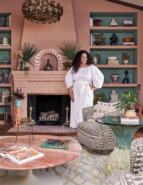 More of Justina Blakeney’s Vibrant Southern California Home | Architectural Digest Justina Blakeney Jungalow, Southern California Home, Justina Blakeney, California Closets, Los Angeles Homes, Bedroom Layouts, Vintage Moroccan Rugs, California Homes, Step Inside