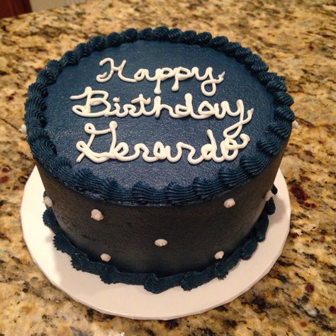 Navy Blue Cake Ideas, Navy Blue Birthday Cake, Navy Birthday Cake, Dark Blue Cake, Navy Blue Cake, Navy Cakes, Cake Almond, Blue Birthday Cakes, Blue Icing