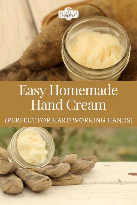 Easy Homemade Hand Cream Recipe (Perfect for Hard Working Hands) #gardeninghandcream #homesteadhandcream #homemadehandcream #diybeauty #naturalskincare How To Make Hand Cream, Apartment Homesteading, Hand Cream Recipe, Diy Hand Cream, Hand Cream Homemade, Homestead Lifestyle, Homesteading Life, Prairie Homestead, Homemade Beauty Recipes