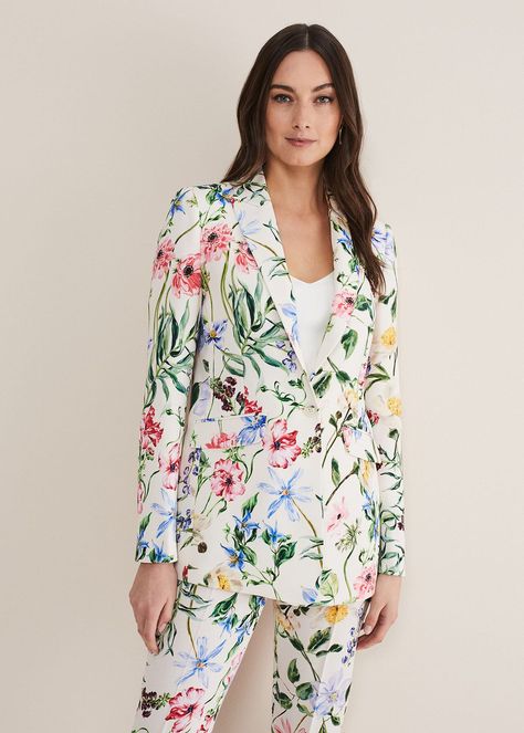 Ulrica Floral Blazer | Phase Eight ROW | Floral Suit, Spring Look, Floral Blazer, Tailored Blazer, Phase Eight, Spring Looks, Women's Coats & Jackets, Shop Swimwear, Easy Wear