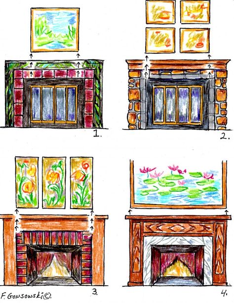 Cool site with great designer tips and how-to's to decorate like a pro. I used it to figure out the right size of picture for over my fireplace! Sculpture Mirror, Mirror Over Fireplace, Mirror Above Fireplace, Fireplace Glass Doors, Above Fireplace, Fireplace Doors, Fireplace Art, Fireplace Mantel Decor, Glass Fireplace