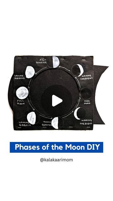 Phases of the Moon Cardboard DIY Activity School Space Project Moon Phases Model Project, Moon Phases Project, Moon Phase Craft, Phases Of The Moon Project, Moon Phase Science Project, Phases Of The Moon School Project, Phases Of The Moon, Moon Phase School Projects, Moon Phase Project