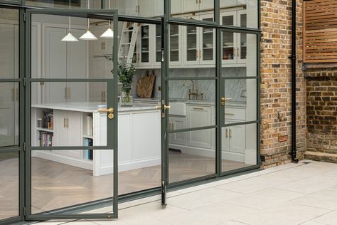 Wandsworth Kitchen Extension — Perla Windows Crittal Doors, Kitchen Diner Extension, Steel Doors And Windows, Door Screen, Steel Windows, Building Contractors, Glass Facades, Fire Doors, Kitchen Extension