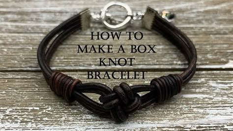 Leather jewelry never loses its popularity. Kellie of Kellie's Bead Boutique  has an easy tutorial  which uses a box knot as the foc... Box Knot Bracelet, Knot Leather Bracelet, Box Knot, Leather Bracelet Tutorial, Wrap Bracelet Tutorial, Leather Cord Jewelry, How To Make Leather, Diy Leather Bracelet, Leather Jewelry Diy