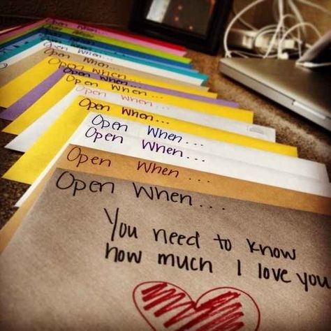 "Open When..." Bundle of Letters | 20 Things That Will Help You Through Your Long Distance Relationship Open When Envelopes, Cadeau St Valentin, Yom Kippur, Sukkot, Cadeau Diy, Open When, Rosh Hashanah, L Love You, E Card