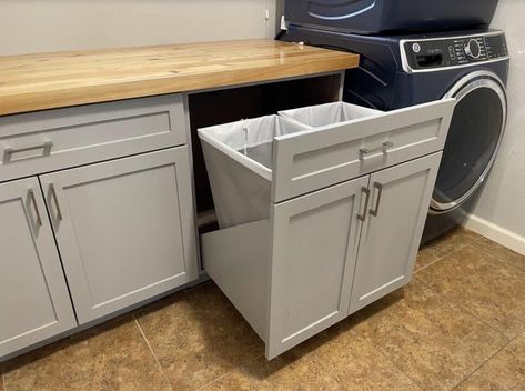 How to Build a Laundry Drawer in 10 Easy Steps! 1 Laundry Hamper Under Counter, Diy Pull Out Laundry Cabinet, Laundry Basket Drawers Diy, Pull Out Laundry Drawer, Hidden Laundry Hamper Bathroom, Laundry Room Built In Hamper, Laundry Drawer Organization, Laundry Sorter Diy, Diy Laundry Sink