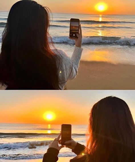 Instagram Pose Ideas Beach Friends, Sunrise Beach Photography, How To Click Pics On Beach, Beach Aesthetic Layout, Beach Pic Ideas With Friends, Beach Aesthetic Poses Friends, Beach Poses Instagram Photo Ideas Friends, Beach Pictures Friends Aesthetic, Beach Trip Photo Ideas