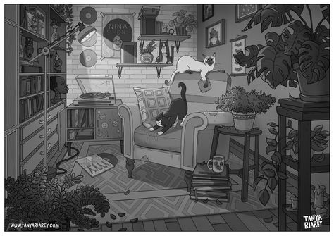 Cosy Room With Cats Room Animation, Animation Layout, Vis Dev, Redwood National Park, Cosy Room, Interior Concept, Animation Background, Environment Design, Environmental Art