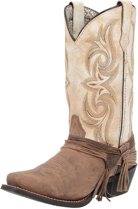 Amazon.com | Laredo Womens Myra Cowboy Boots Leather Sand/White 8 W | Mid-Calf Mui Mui, Fashion Shoes Flats, Leather Cowboy Boots, Wide Calf Boots, Boots Leather, Wide Calf, Calf Boots, The Chic, World Of Fashion