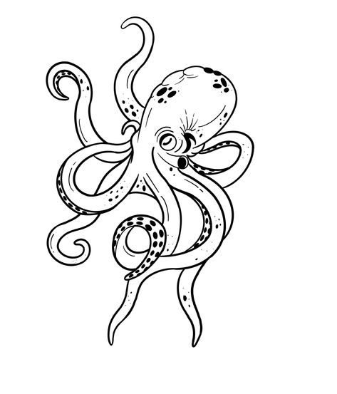 Octopus Outline, Octopus Drawing, Octopus Tattoo Design, Octopus Tattoos, Sea Tattoo, Octopus Design, Getting A Tattoo, Octopus Tattoo, Octopus Art