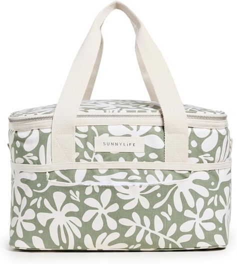 Amazon.com: Sunnylife Canvas Cooler Bag | The Vacay Olive : SUNNYLiFE: Clothing, Shoes & Jewelry Family Picnic, Tropical Foliage, Beverage Cooler, Inflatable Pool, Cooler Bag, Stay Cool, Beach Trip, Beach Bag, Front Pocket