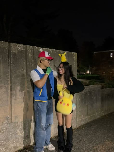 #halloween #halloweenparty #halloweencostume #pokemon #pikachu #ash #pika #cute #couples #relationship #tiktok #aesthetic #instagram #pin #discover #outfits #outfit Ash And Pokemon Costume, Pokemon And Trainer Costume, Ash And Pikachu Costume Couple, Couple Halloween Costumes Pokemon, Matching Customes Halloween Couple, Pokemon Halloween Costume Couple, Finn And Jake Couple Costume, Pikachu And Ash Costume Couple, Mulan Couple Costume