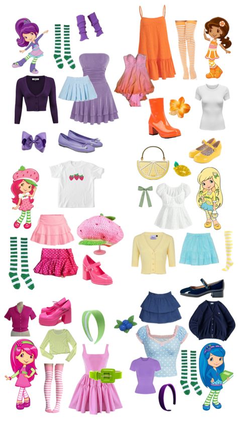 Halloween costume idea: strawberry shortcake characters Strawberry Shortcake Family Costume, Cute Character Halloween Costumes, Strawberry Shortcake Characters Costumes Halloween Diy, Strawberry Shortcake Duo Costume, Strawberry Shortcake Character Costumes, Strawberry Shortcake Diy Costume, Starberry Shortcake Characters Costume, Halloween Strawberry Shortcake, Strawberry Shortcake Costume Ideas