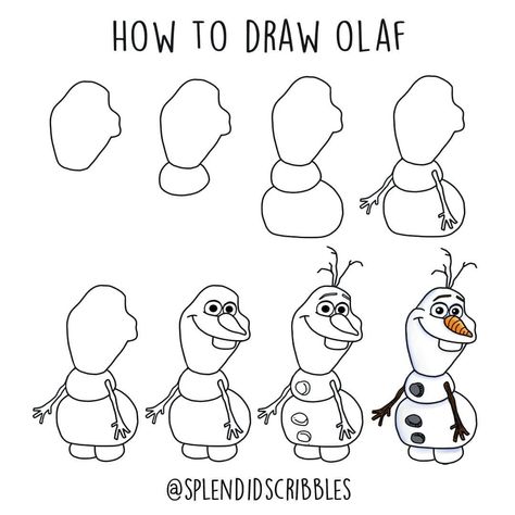 Splendid Scribbles on Instagram: “frozen 2 opens today here in the UK, so I just had to do some olaf art (scroll across to see my latest print in my etsy shop too) are you…” Pinting Ideas, Olaf Art, How To Draw Olaf, Draw Olaf, Olaf Drawing, Drawing Cup, Elsa Drawing, Reindeer Drawing, Draw A Snowman