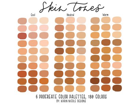 Skin Palette, Procreate Color Palette, Procreate Ipad Art, Color Palette Challenge, Palette Art, Skin Color Palette, Colors For Skin Tone, Illustration Photo, Ipad 6