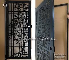 Security Screen Door Front Entry, Laser Cut Door, Wooden Screen Door, Interior Railings, Security Screen Door, Laser Cut Panels, Security Screen, Laser Cut Steel, Expanded Metal