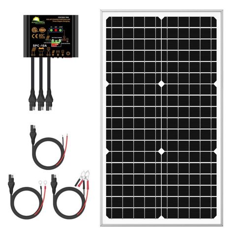 SUNER POWER 30 Watts Mono Crystalline 12V Solar Panel Kits - Waterproof 30W Solar Panel + Upgraded 10A Solar Charge Controller + 3-PCS SAE Cable Adapters for Car RV Marine Boat Trailer Off Grid System Solar Pool Rings, Pond Build, Best Outdoor Solar Lights, Solar Driveway Lights, Solar Shed Light, Solar Power Kits, 100 Watt Solar Panel, Solar Pool Heater, Solar Panel Mounts