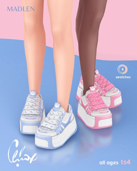 Sims 4 Platform Sneakers, Sims4 Cc Platform Shoes, Sims 4 Cc Platform Sneakers, Sims 4 Cc Clothes Female Shoes Sneakers, Sims 4 Sneakers, Ts4 Shoes, Sims4 Lookbook, Sims Shoes, Emo Shoes