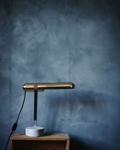 Raw-interior-5 Blue Limewash, Smart Living Room, Limewash Walls, Copenhagen Apartment, Seaside Apartment, Kinfolk Home, Lamp Blue, Lime Paint, Pierre Jeanneret