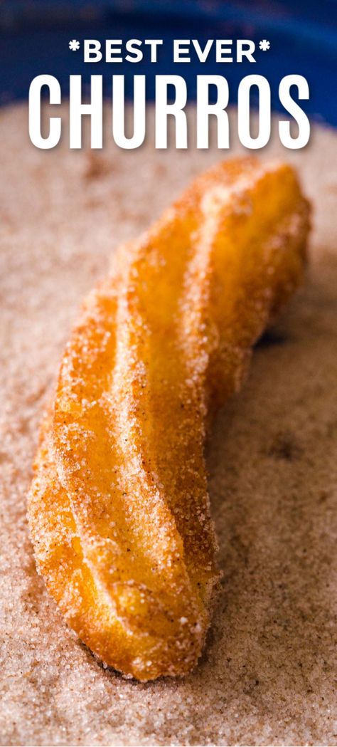 Homemade Churros Recipe, Easy Churros, Easy Churros Recipe, Mexikansk Mat, Homemade Churros, Churros Recipe, Mexican Dessert Recipes, God Mad, Deilig Mat