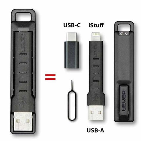 CableKit Ultra Portable USB Cable & Adapter by Lever Gear - Lever Gear Keychain Charger, Iphone Charger Cord, Usb C Cable, Power Wire, Charger Cord, Phone Cables, Iphone Charger, Usb Adapter, Micro Usb Cable