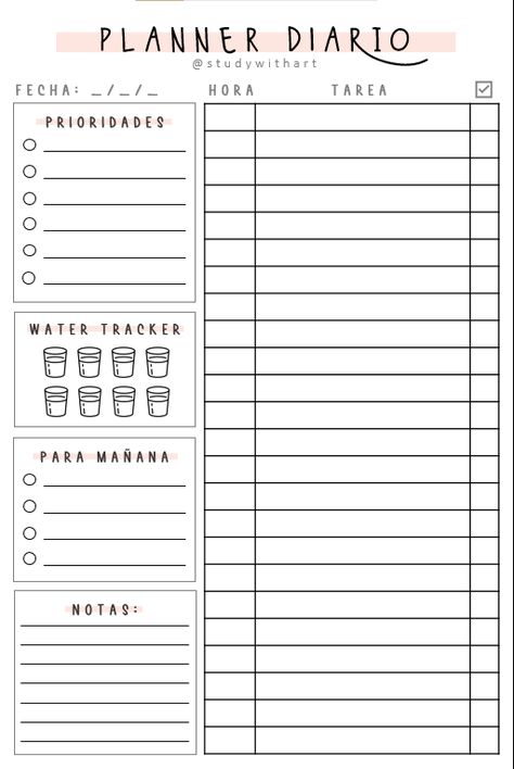 Aprende a organizarte – Planeadores descargables GRATIS – Weekly/daily planners – studywithart – Studywithart Agendas Aesthetic, Agenda Aesthetic, Daily Planner Ideas, Free Weekly Planner Templates, Free Weekly Planner, Bullet Journal August, Weekly Planner Design, Planner School, Planner Diario