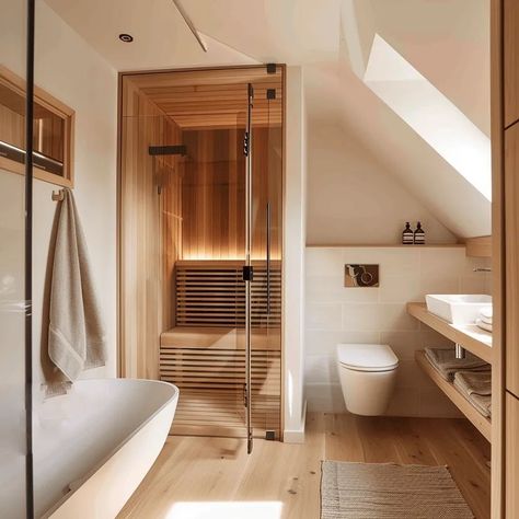 Home Sauna Ideas, Sauna Bathroom Ideas, Sauna Bathroom Design, Scandinavian Bathroom Design, No Privacy, Sauna Ideas, Home Sauna, Sauna Design, Scandinavian Bathroom