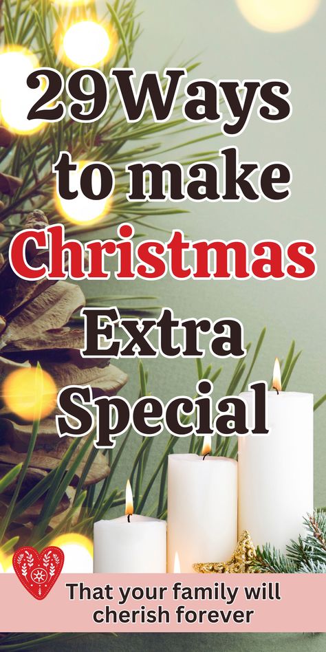 Here is a list of 29 wonderfully simple ways to make sure that Christmas is specially memorable for you and your family this year. These are easy things you can do to put the magic into the holiday season for kids and make sure that all the family feels that Christmas is special, simple traditions, both old and new that make Christmas feel like Christmas! Ways To Make Christmas Special, Special Christmas Traditions, Ways To Make Christmas Magical For Kids, Christmas Magic For Kids, Christmas Family Tradition Ideas, Make Christmas Magical For Kids, New Christmas Traditions, Tradition Ideas, Sleepover Party Games