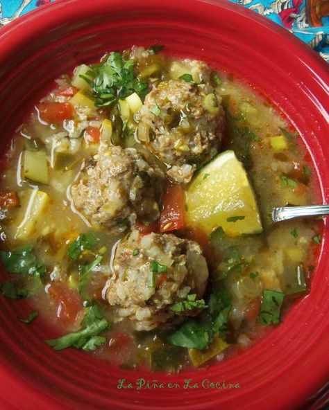 Albondiga Soup, Albondigas Soup Recipe, Albondigas Soup, Hispanic Kitchen, Mexican Soup, Meatball Soup, Hispanic Food, Mexican Dishes, Delicious Soup