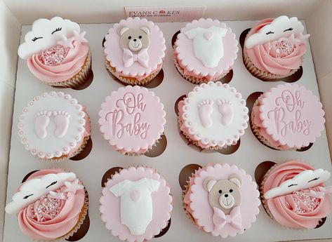 Its A Girl Cupcakes, Cup Cake Designs For A Girl, Babyshower Cupcakes For Girl, Baby Shower Girl Cupcake Ideas, Baby Shower Cupcakes For Girl, Cupcake Baby Shower Girl, Baby Girl Cupcake Ideas, Baby Shower Cupcakes Girl Pink, Baby Shower Cupcake Ideas