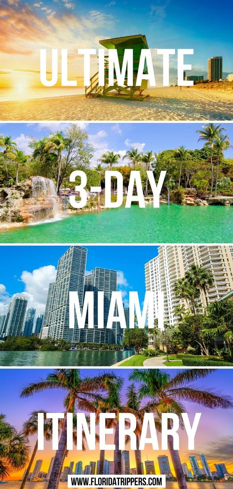 Ultimate 3-Day Miami Itinerary Miami Trip Packing Lists, Downtown Miami Things To Do, Top Things To Do In Miami, Miami 3 Day Itinerary, Miami Itenary, Miami To Do List, 30th Birthday Miami, 3 Days In Miami, What To Do In Miami Florida