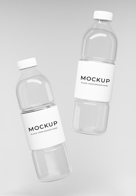 3d render of water bottles with label mo... | Premium Psd #Freepik #psd #water-mockup #bottle-mockup #3d-bottle #bottle Water Bottle Mockup Free Psd, Pet Bottle Design, Bottle Design Water, Bottle Branding, Premium Water Bottle, Water Bottle Label Design, Water Bottle Mockup, Packaging Bottle, Mineral Water Bottle