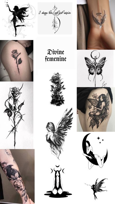 #tattoo #tattooart #dark #beautiful #feminine #tattooinspo #tattooideas #darkfeminine Dark Feminine Tattoos, Tattoo Dark, Dark Feminine Energy, Fashion Trend Board, Badass Style, Dark Feminine, Time Tattoos, Feminine Tattoos, Meaningful Tattoos