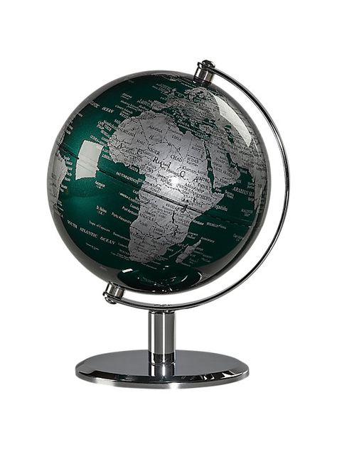 Wild & Wolf Green & Chrome 6" Globe Pastel Map, Desk Globe, World Map Decor, Green Desk, World Globes, Globe Decor, Green Chrome, Map Wall Decor, Wild Wolf