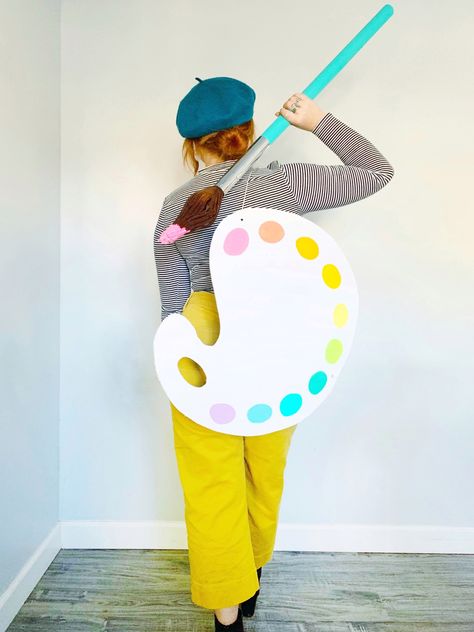 DIY Artist Costume – Auburn Artisan Artist Halloween Costume, Make Your Own Paint, Vocabulary Parade, Artist Costume, Career Costumes, Circus Crafts, Cute Couples Costumes, Costume Carnaval, My First Halloween