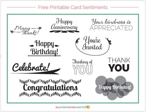 Free Printable Card Sentiments are an easy way to make a homemade gift a little extra special. Birthday Card Homemade, Greeting Card Sentiments, Card Homemade, Best Birthday Quotes, Happy Birthday Printable, Free Printable Cards, Homemade Birthday Cards, Papercraft Printable, Printable Ideas