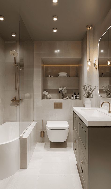 Tiny bathrooms and clutter are a bad combo. But don’t worry—there are tons of smart storage solutions that can help you make the most of your space. Think mirrored cabinets, under-sink organizers, or over-the-door hooks. These little hacks can make a huge difference in keeping your bathroom tidy and functional. You can also add baskets or trays to keep smaller items like makeup or toiletries in check. It’s all about finding creative ways to use every inch of space without overcrowding the room. A little bit of organization can go a long way in making your tiny bathroom feel more spacious. Long Small Bathroom Ideas, Small Long Bathroom Ideas, Tiny Bathroom Decor Ideas, Long Bathrooms Ideas, Tiny Bathroom Decor, Tiny Bathroom Design, Creative Bathroom Storage Ideas, Tiny Bathroom Makeover, Mirrored Cabinets