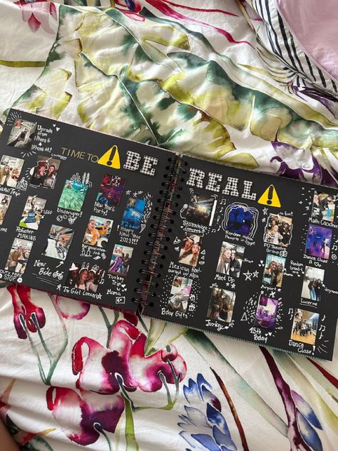 Bereal Scrapbook, Senior Scrapbook Ideas, School Memories Scrapbook, Senior Year Scrapbook, Kule Ting, Sleepover List, Friend Scrapbook, School Scrapbook, Summer Scrapbook