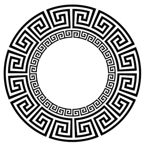 Download this Premium Vector about Ancient greek key black frame pattern round antique border from greece, and discover more than 15 Million Professional Graphic Resources on Freepik Greek Symbol Tattoo, Ancient Greek Tattoo, Ancient Greek Symbols, Greek God Tattoo, Unique Tattoos For Men, Aztec Tattoo Designs, Framed Tattoo, Greek Symbol, Frame Pattern