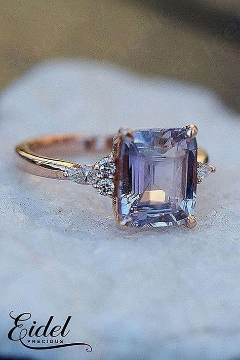 39 The Most Beautiful Gold Engagement Rings ❤️ gold engagement rings rose gold sapphire solitaire radiant cut ❤️ See more: https://www.weddingforward.com/gold-engagement-rings/  ... daha fazla Pearl Engagement Ring, Baguette Diamond Rings, Alexandrite Ring, White Gold Wedding Rings, Pretty Stuff, Gold Wedding Rings, Sapphire Engagement, Rose Gold Engagement Ring, Engagement Rings Sapphire