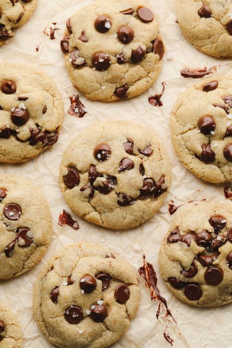 Perfect Vegan Chocolate Chip Cookies - Nora Cooks Best Vegan Chocolate Chip Cookies, Vegan Chocolate Chip Cookie Recipe, Nora Cooks, Vegan Chocolate Bars, Christmas Cookie Recipes Holiday, Dairy Free Desserts, Allergen Free Recipes, Vegan Baking Recipes, Vegan Cookies Recipes