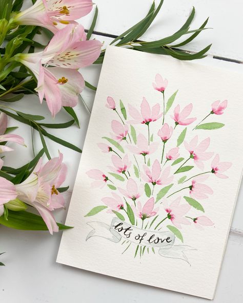 Watercolor Birthday Card Ideas, Watercolor Birthday Card, Birthday Card Ideas, Watercolor Birthday Cards, Birthday Card Drawing, Watercolor Flowers Tutorial, Watercolour Flowers, Watercolor Paintings For Beginners, Watercolor Birthday