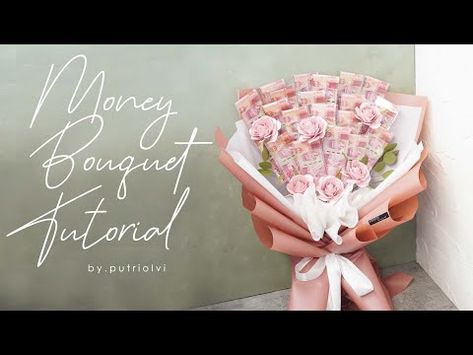 How To Make Money Bouquet, Buket Hijab Tutorial, Bucket Uang, Tutorial Buket, Bouquet Step By Step, Bucket Uang 2000 An, Money Boquetes Of Flowers Philippines, Diy Rose Bouquet, Bouquet Diy Gift