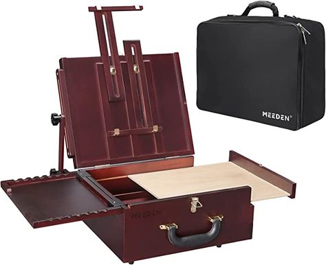 Amazon.com: MEEDEN Artist Pochade Box,Portable French Easel,Sketch Easel Box with Storage,Plein Air Easel for Painting with Nylon Carry Bag,Makes Outdoor Painting Easy and Fun,Walnut : Office Products French Easel, Portable Easel, Plein Air Easel, Outdoor Painting, Pochade Box, Table Easel, Tabletop Easel, Solid Wood Design, Wood Easel