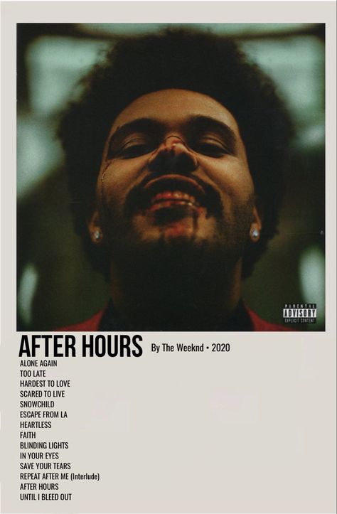 minimal polaroid album cover poster for after hours by the weeknd Music Band Poster, Weekend Album, The Weeknd Album Cover, The Weeknd Albums, Rap Album Covers, The Weeknd Poster, Music Cover Photos, Music Poster Ideas, Vintage Music Posters