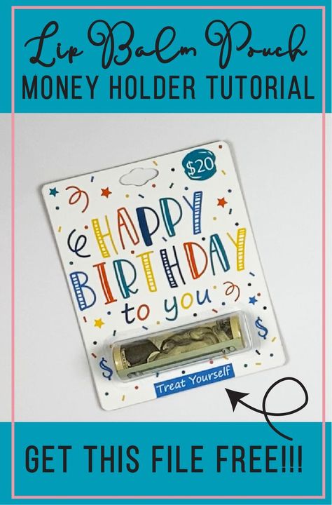 Are you looking for fun new ways to give money? The new tutorial walking you through how to make a lip balm pouch money holder card is up! It comes complete with the free files you need to follow along and make an amazing lip balm pouch money holder card. Birthday Card Money Holder, Birthday Gift Card Holder Diy Cute Ideas, Lip Balm Money Card, Diy Money Cards Holder, Diy Money Holder Cards, Chapstick Money Holder Card, Money Card Holder Diy, Cricut Money Holder Card, Cricut Money Holder