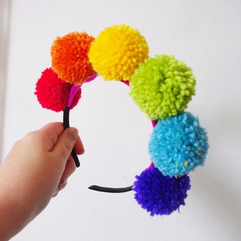 Excited to share this item from my #etsy shop: Pride Festival Rainbow Pompom Headdress Headband Crown Headpiece LGBTQ Pride Crafts, Pride Accessories, Rainbow Costumes, Boho Headbands, Rainbow Accessories, Pride Festival, Pom Crafts, Festival Headpiece, Rainbow Headband