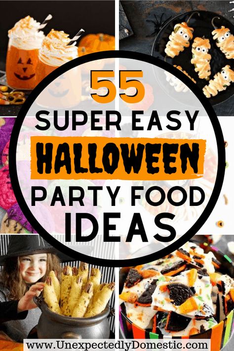 Party guests will love these easy Halloween party food ideas! Fun Halloween appetizers and desserts to make your food table really pop. Party Food Ideas For Kids, Fun Halloween Appetizers, Hearty Dinners, Food Ideas For Kids, Easy Halloween Party Food, Halloween Party Food Ideas, Pretzel Treats, Halloween Party Appetizers, Halloween Party Food