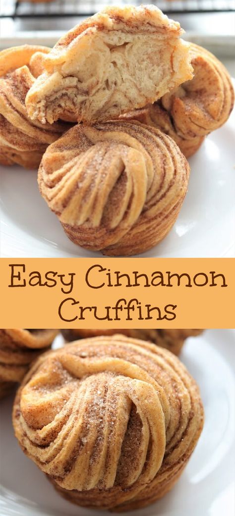 Easy Yummy Muffin Recipes, What Can I Make With Cinnamon Rolls, Quick Breakfast Ideas Sweet, Pillsbury Quick Bread Mix Recipes, Chocolate Chip Cruffins, Homemade Breakfast Baked Goods, Pillsbury Croissant Dessert Recipes, Cinnamon Sugar Cruffins Recipe, Breakfast Carry In Ideas Easy